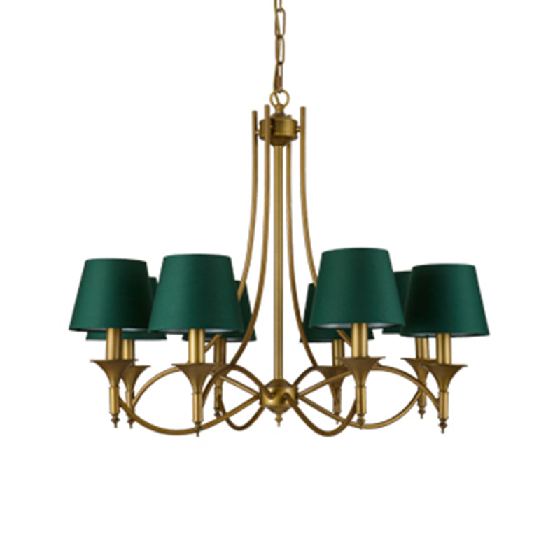 Multi-head hangende verlichtingsarmaturen Amerikaanse stijl vat kroonluchter hanglamp met stofschaduw