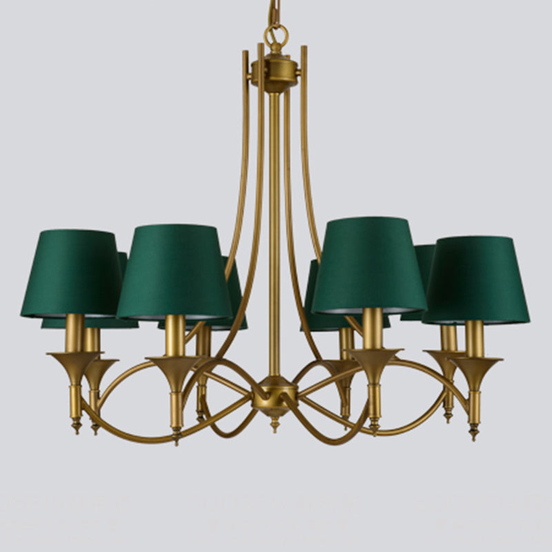 Multi-head hangende verlichtingsarmaturen Amerikaanse stijl vat kroonluchter hanglamp met stofschaduw