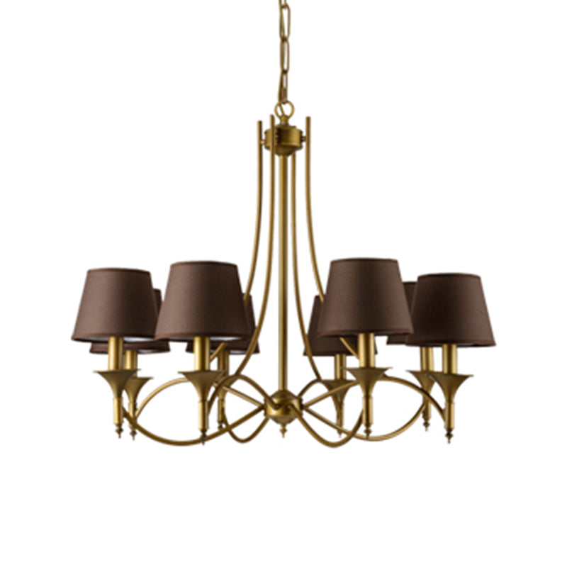 Multi-head hangende verlichtingsarmaturen Amerikaanse stijl vat kroonluchter hanglamp met stofschaduw