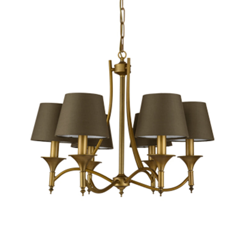 Multi-head hangende verlichtingsarmaturen Amerikaanse stijl vat kroonluchter hanglamp met stofschaduw