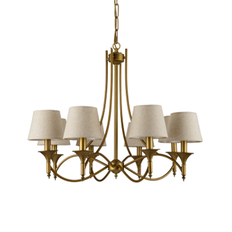 Multi-head hangende verlichtingsarmaturen Amerikaanse stijl vat kroonluchter hanglamp met stofschaduw