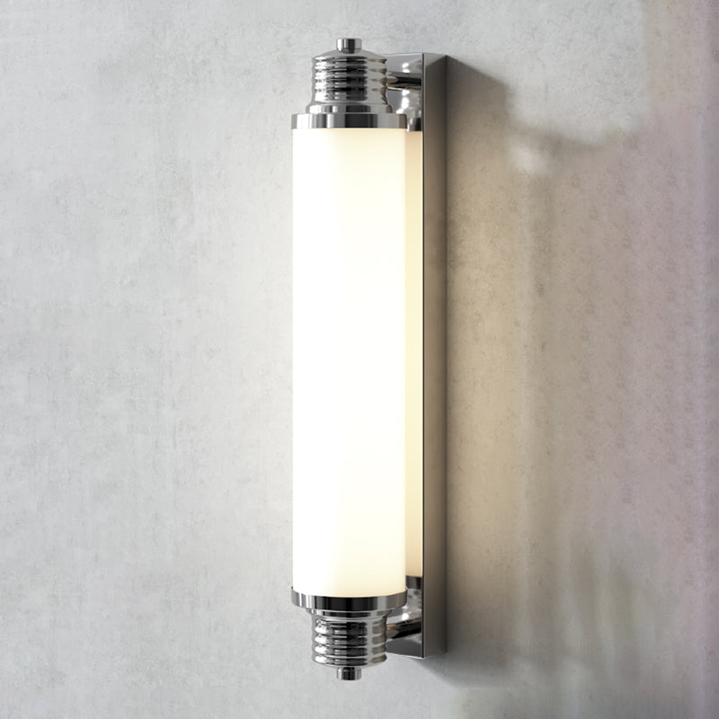 Cilindrische spoelmontage Wand SCONCE Moderne zilveren wand SCONCE Lichten met glazen schaduw