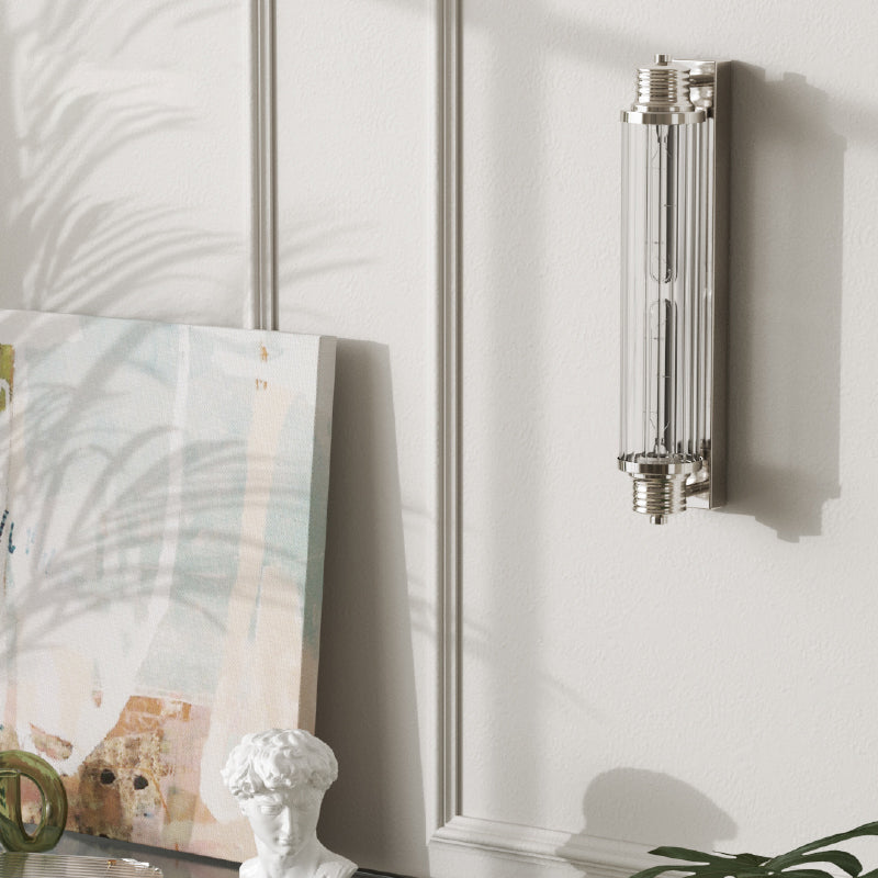 Cilindrische spoelmontage Wand SCONCE Moderne zilveren wand SCONCE Lichten met glazen schaduw
