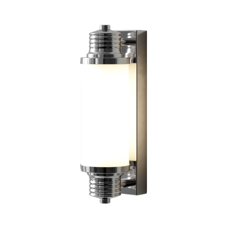 Cilindrische spoelmontage Wand SCONCE Moderne zilveren wand SCONCE Lichten met glazen schaduw