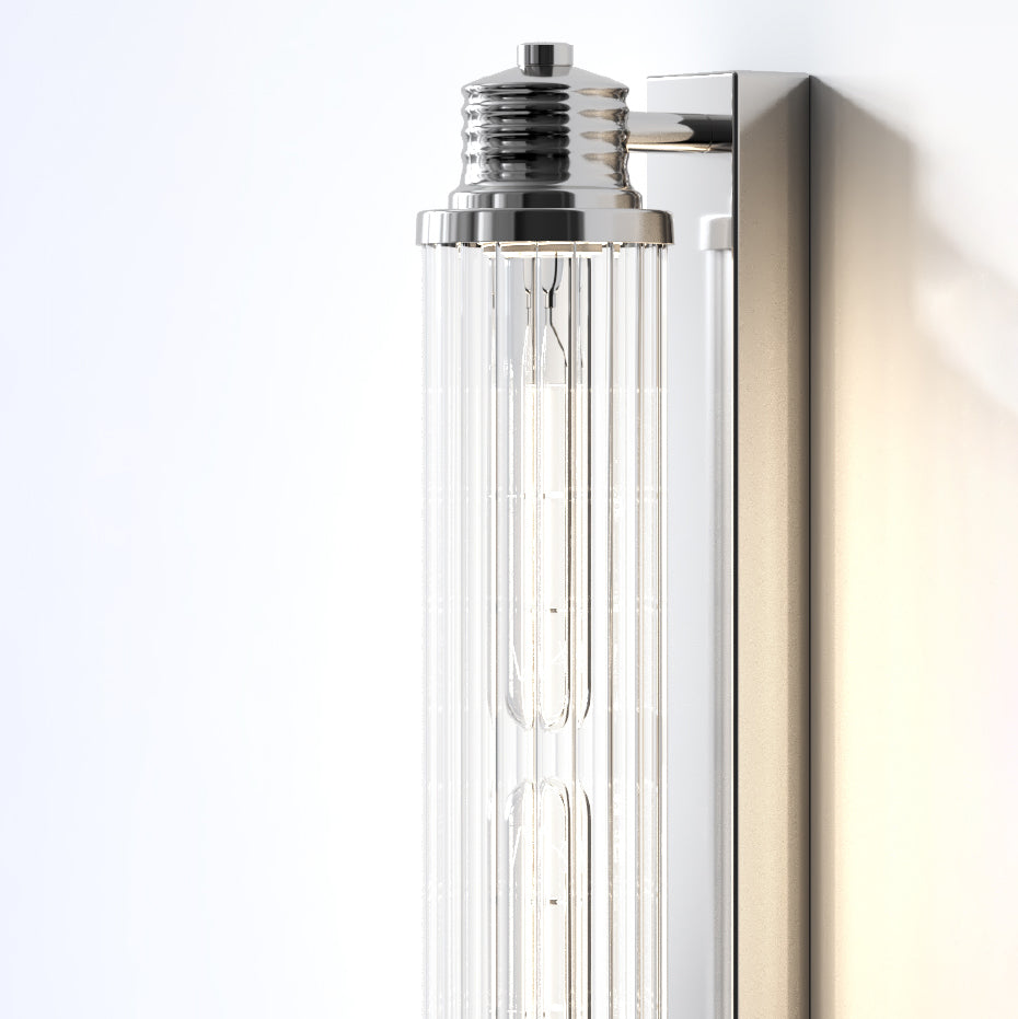 Cilindrische spoelmontage Wand SCONCE Moderne zilveren wand SCONCE Lichten met glazen schaduw