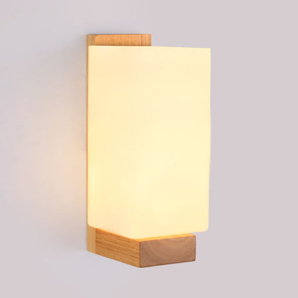 Modern Style Wall Mounted Lamps Wood 1 Light Flush Mount Wall Sconce for Bedroom