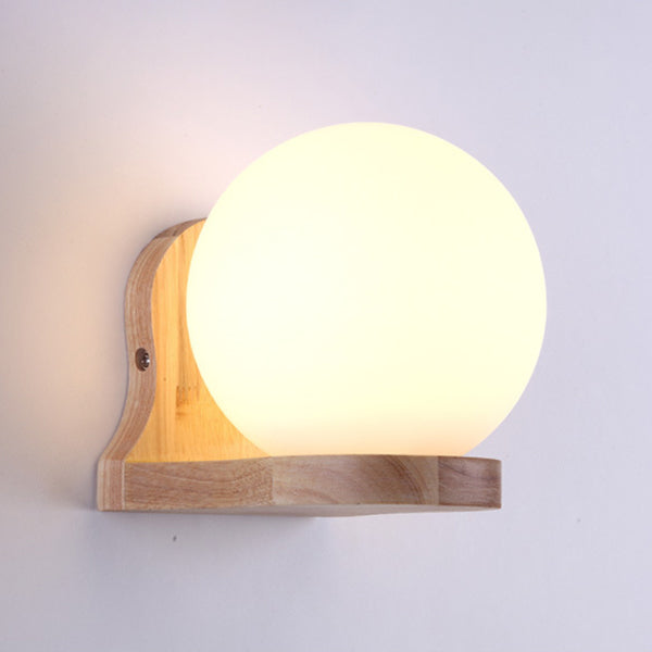 Wood Frame Wall Lighting Contemporary Single Head Wood Sconce Light Fixture for Living Room