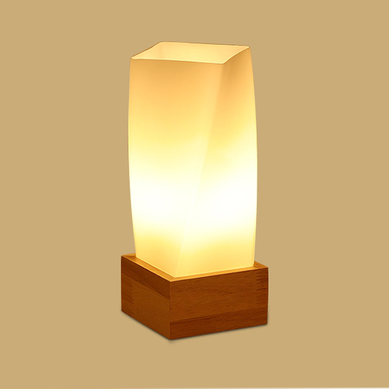 Modern Night Table Lamps 1-Light Living Room Nightstand Lights with White Glass Shade