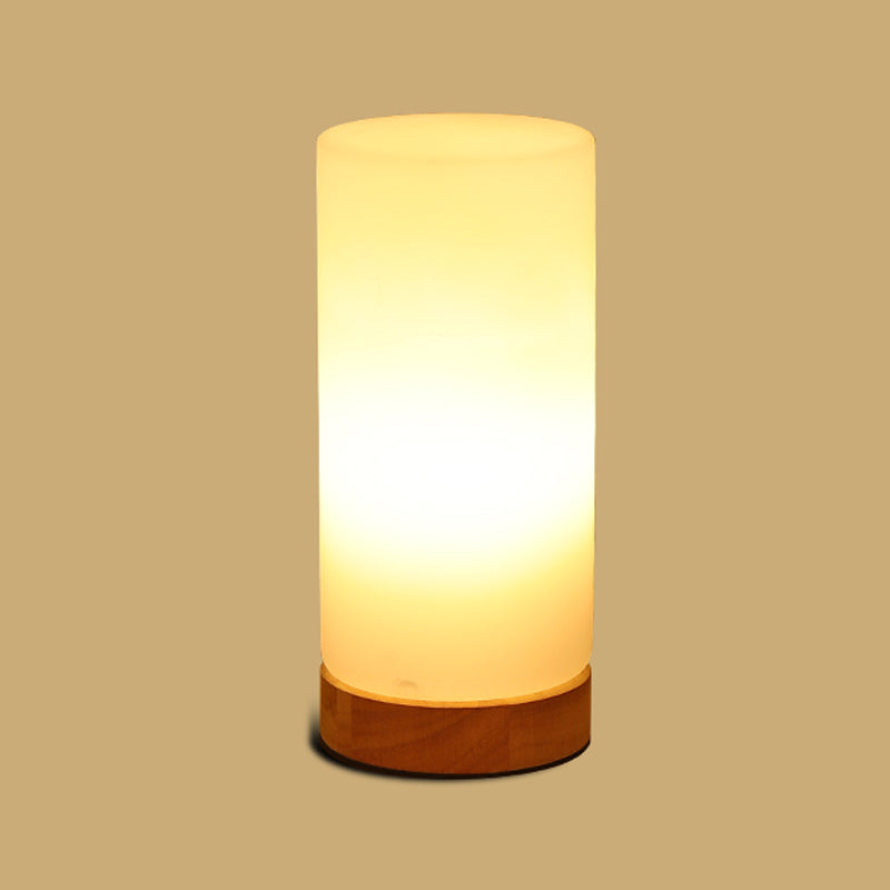 Modern Night Table Lamps 1-Light Living Room Nightstand Lights with White Glass Shade
