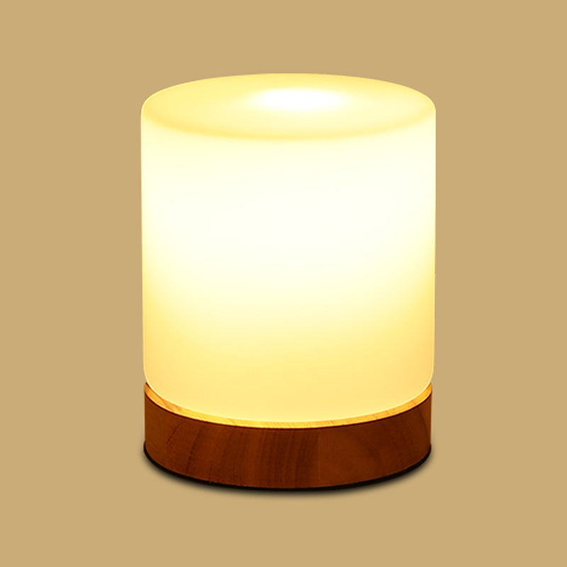 Modern Night Table Lamps 1-Light Living Room Nightstand Lights with White Glass Shade