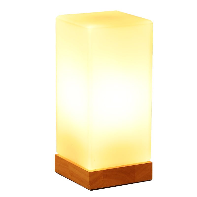 Modern Night Table Lamps 1-Light Living Room Nightstand Lights with White Glass Shade