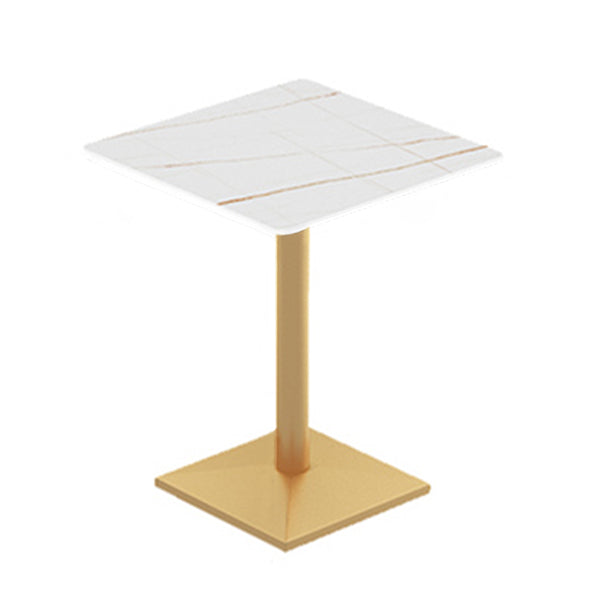 Traditional Luxury Dining Room Table Sintered Stone Table with Gold Metal Base
