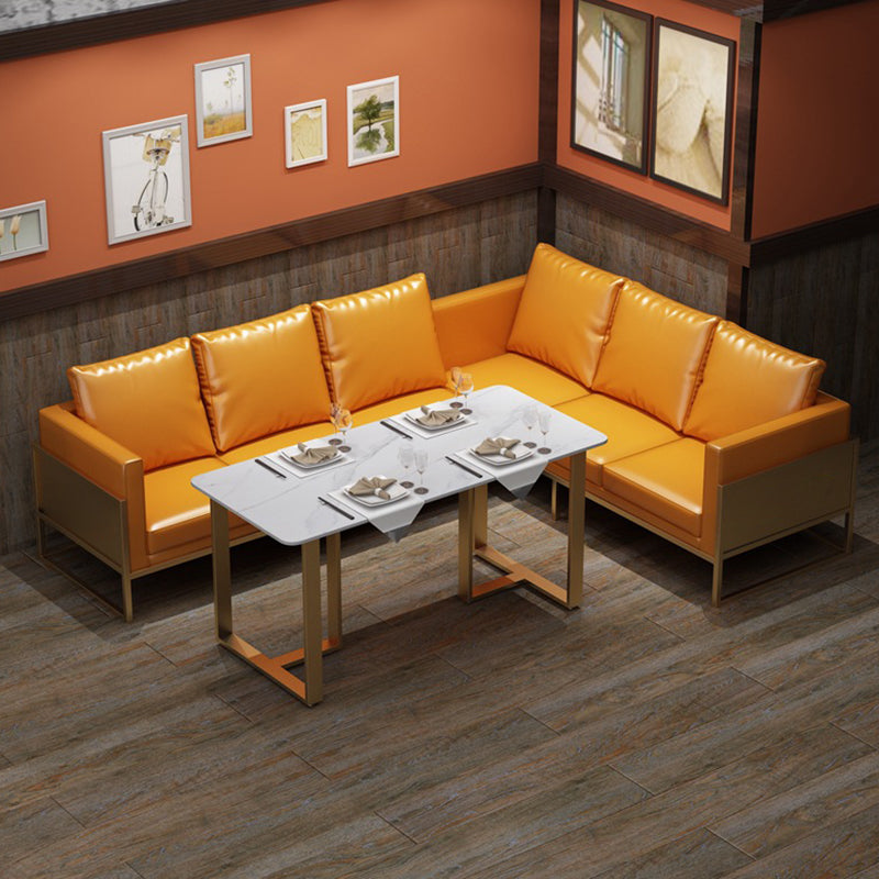 Industriële eettafel gesinterde stenen tafel met dubbele voetstuk voor eetkamer