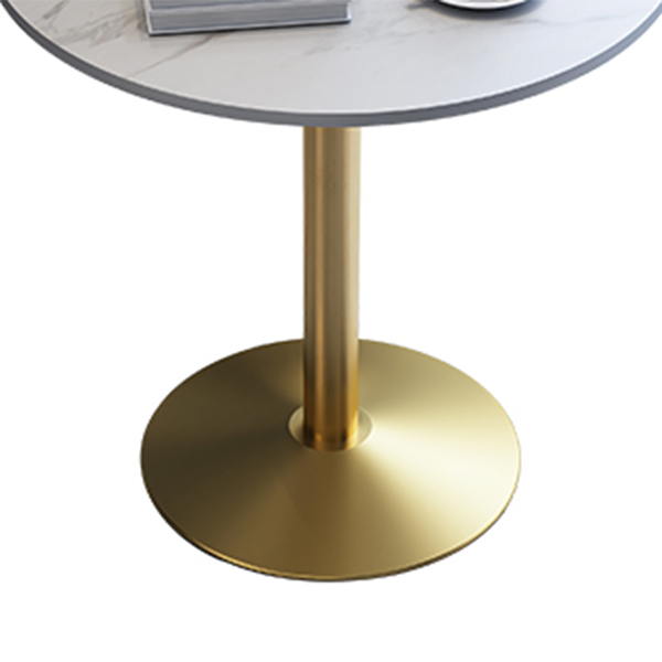 Traditional Luxury Round Dining Room Table Sintered Stone Table with Pedestal Base