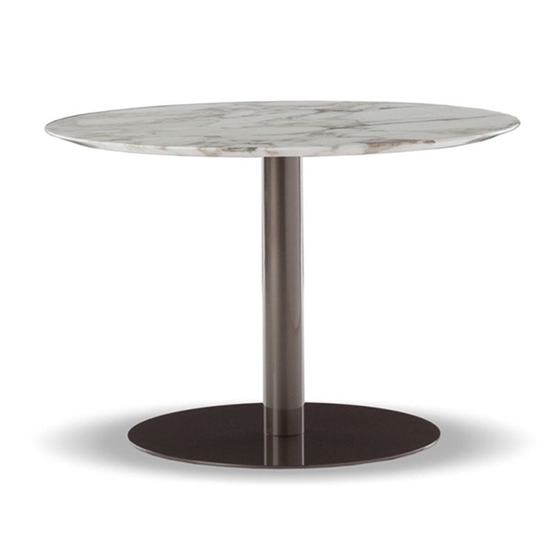 Metal Traditional Luxury Round Table Sintered Stone Table with Pedestal Base