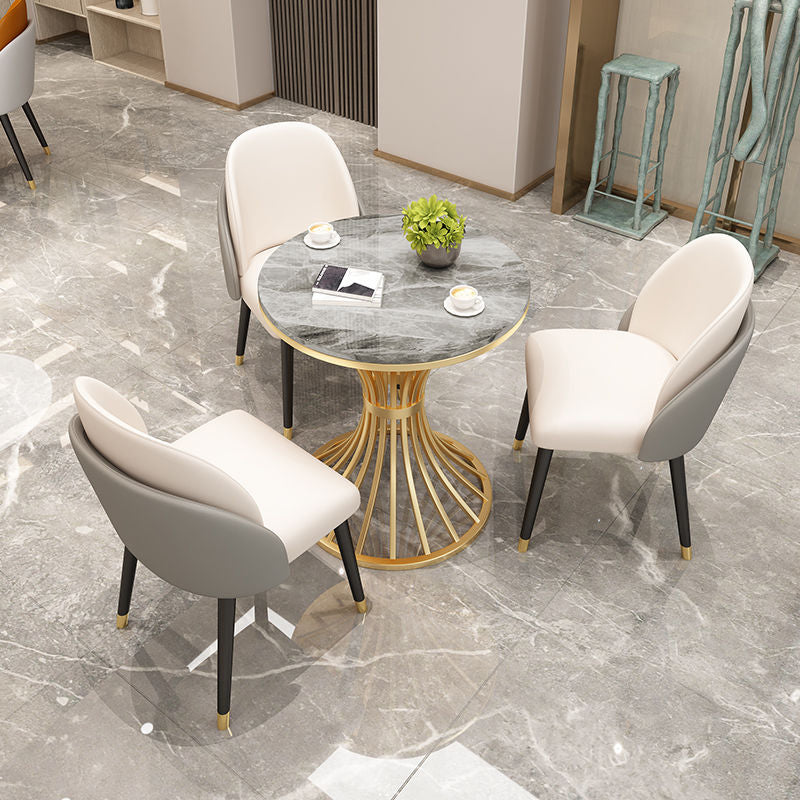 Table à manger glam rond de piédestal