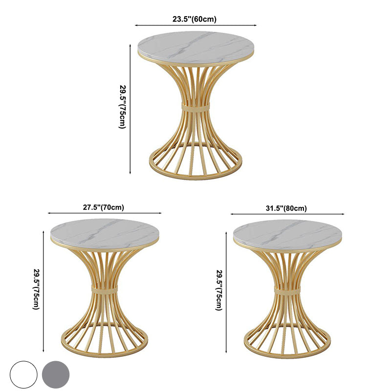 Table à manger glam rond de piédestal