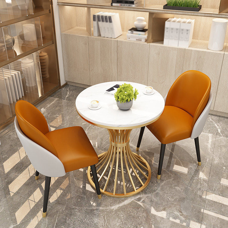 Table à manger glam rond de piédestal