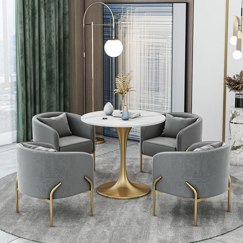 Traditional Luxury Round Dining Site Table Stone Home Furniture with Tulip Base