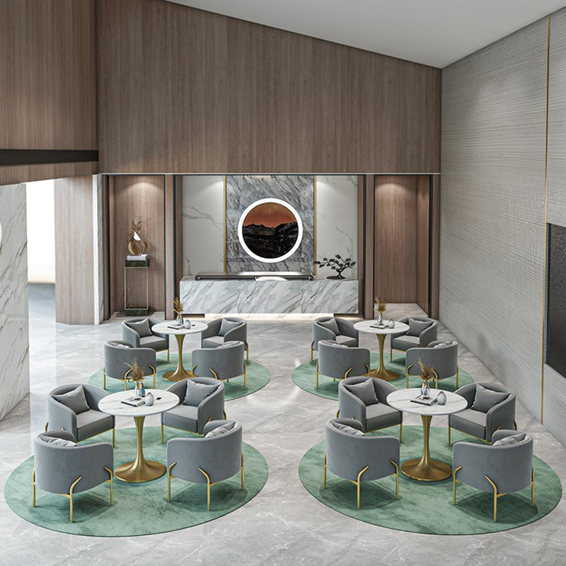 Traditional Luxury Round Dining Site Table Stone Home Furniture with Tulip Base