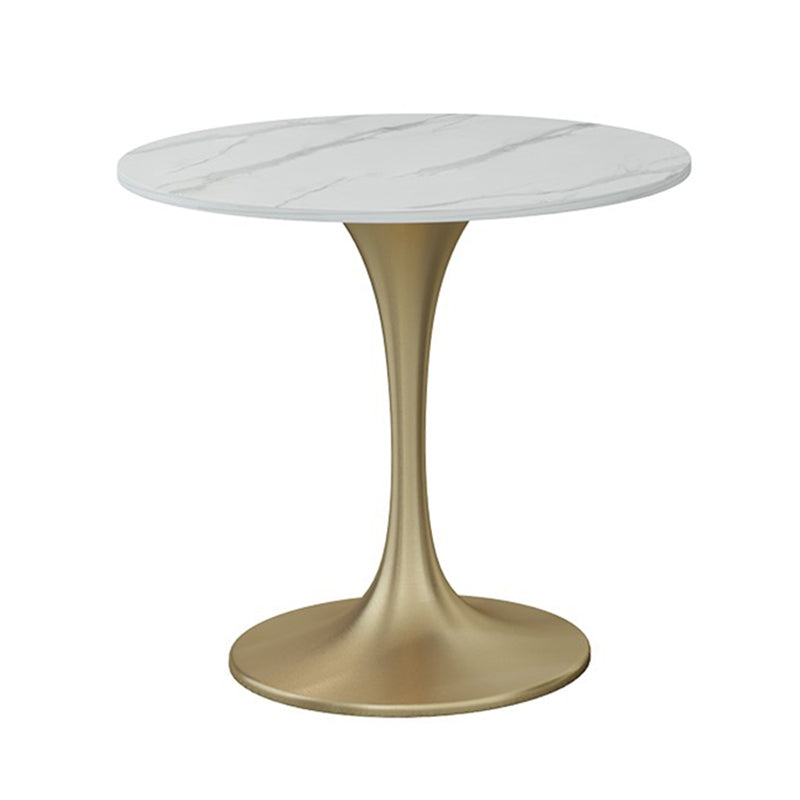 Traditional Luxury Round Dining Site Table Stone Home Furniture with Tulip Base
