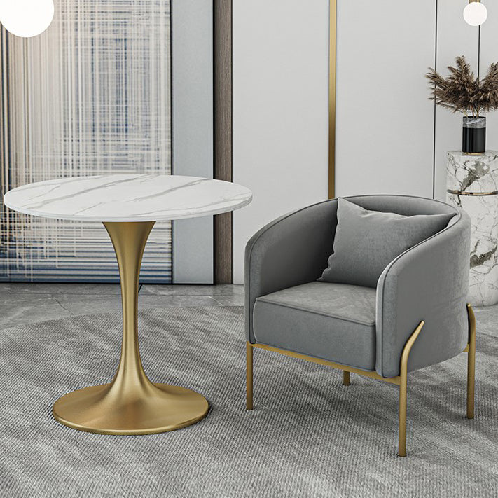 Traditional Luxury Round Dining Site Table Stone Home Furniture with Tulip Base