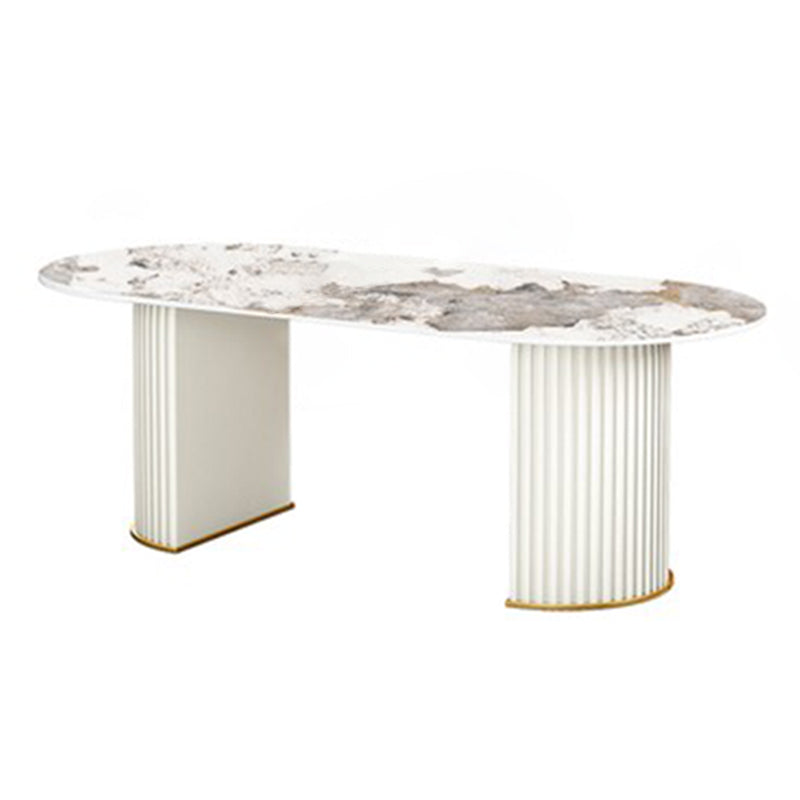 Table ovale de luxe traditionnelle en métal