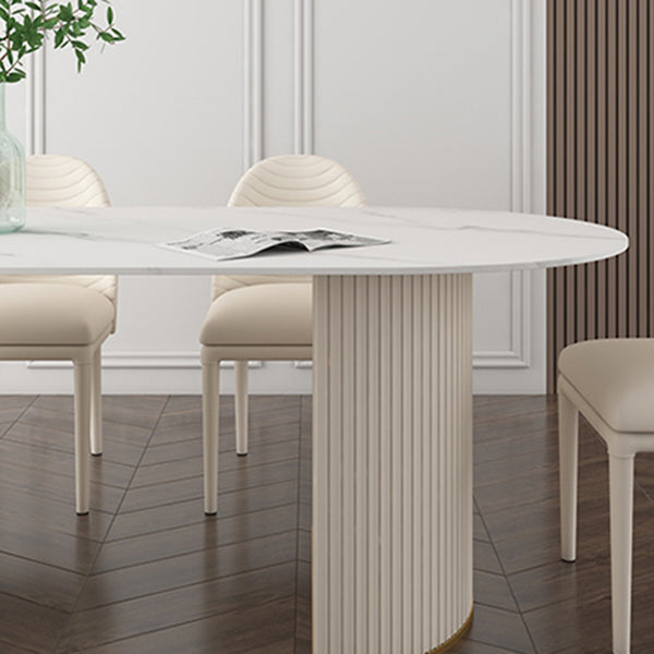 Table ovale de luxe traditionnelle en métal