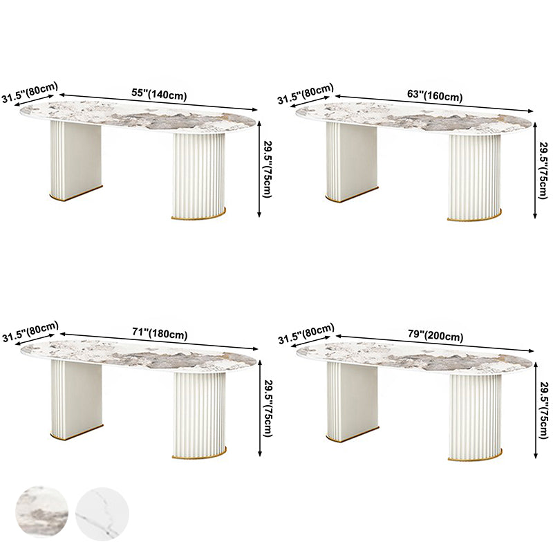 Table ovale de luxe traditionnelle en métal