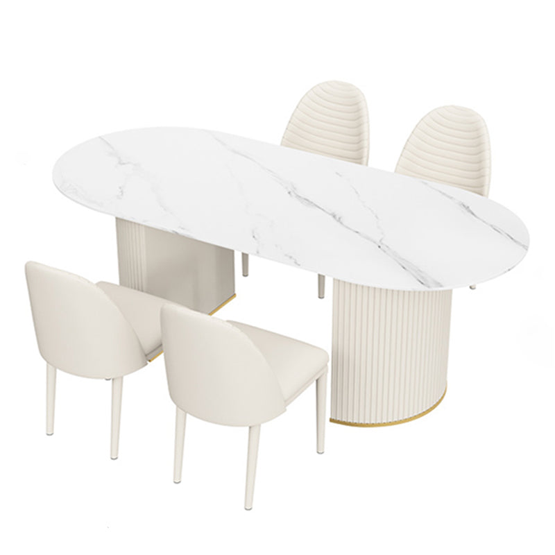 Table ovale de luxe traditionnelle en métal