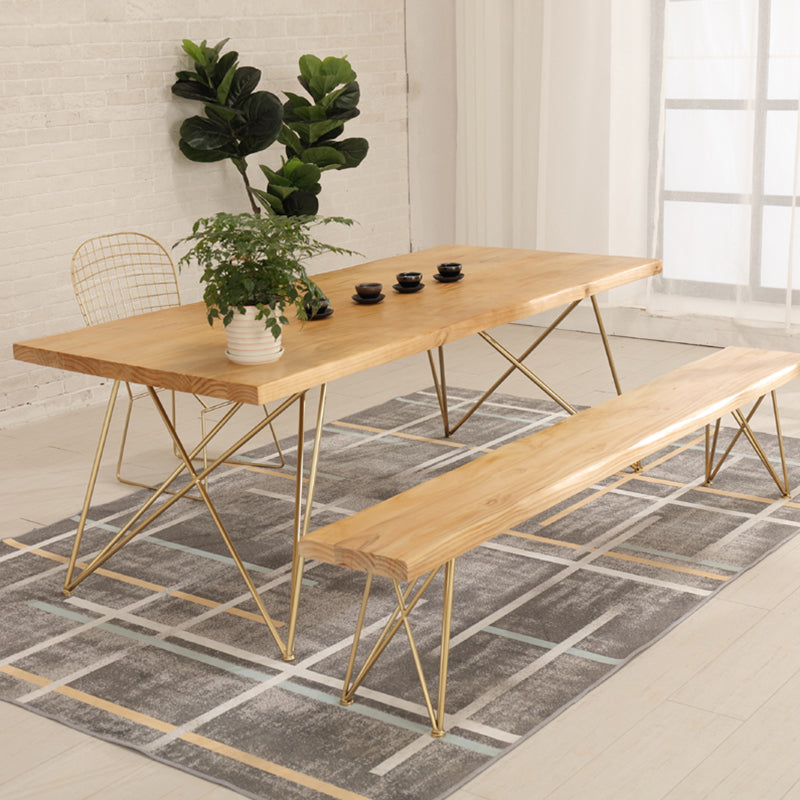 Traditional Luxury Dining Table Rectangle 4 Legs Home Furniture for Indoor