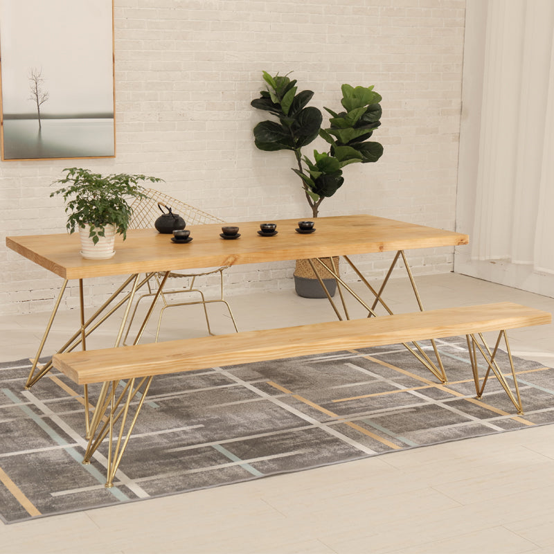 Traditional Luxury Dining Table Rectangle 4 Legs Home Furniture for Indoor