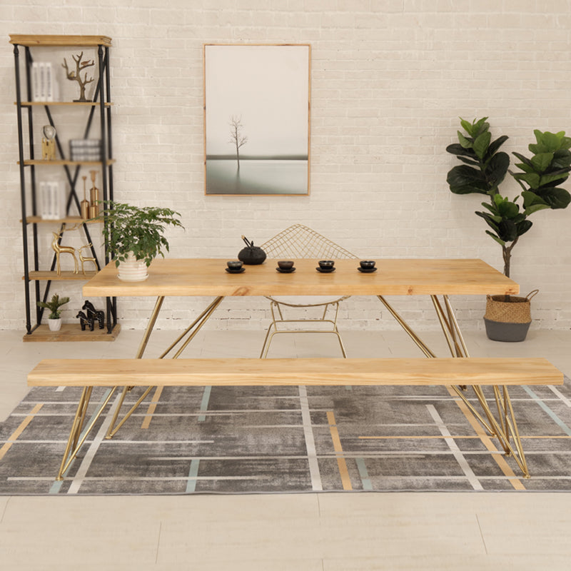 Traditional Luxury Dining Table Rectangle 4 Legs Home Furniture for Indoor