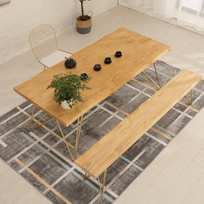Traditional Luxury Dining Table Rectangle 4 Legs Home Furniture for Indoor