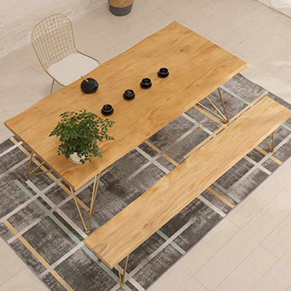 Traditional Luxury Dining Table Rectangle 4 Legs Home Furniture for Indoor