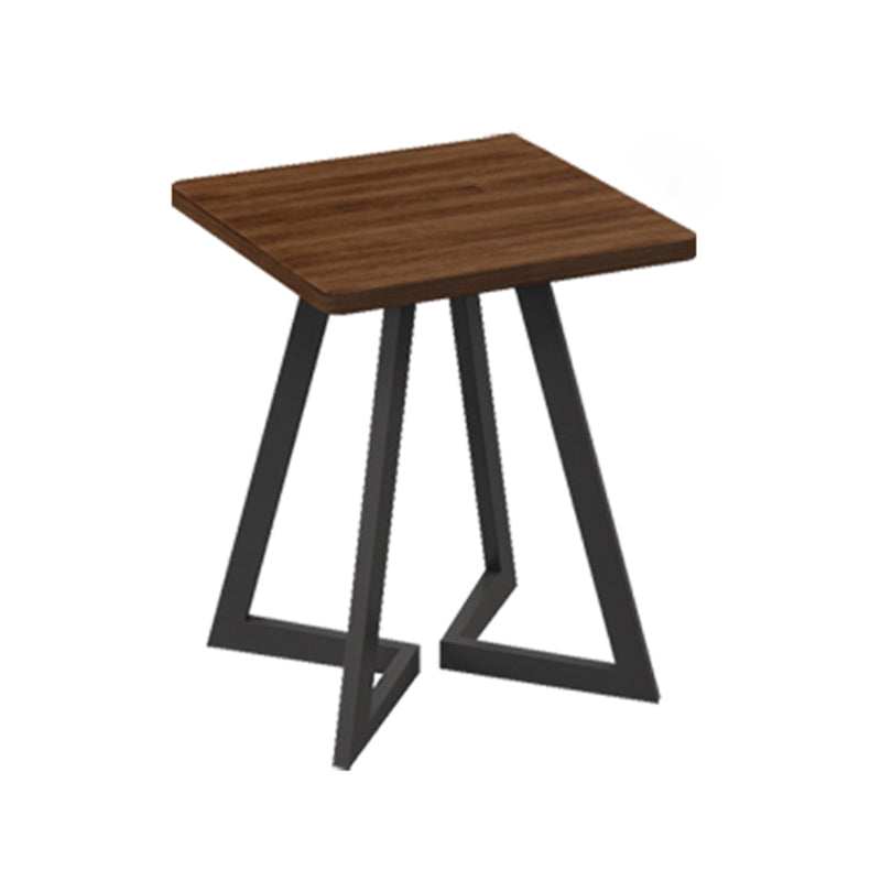 Table de salle à manger industrielle Table en bois massif avec double piédestal noir