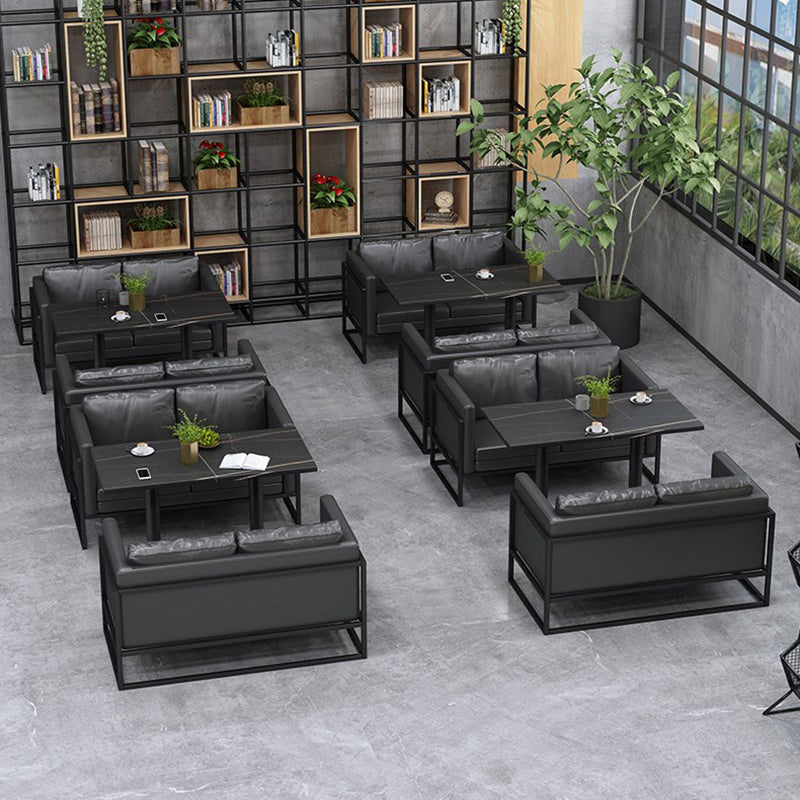 Stile industriale Sinterizzato Stone Stone Sala Tavolo da cucina Black Tavolo con cornice nera