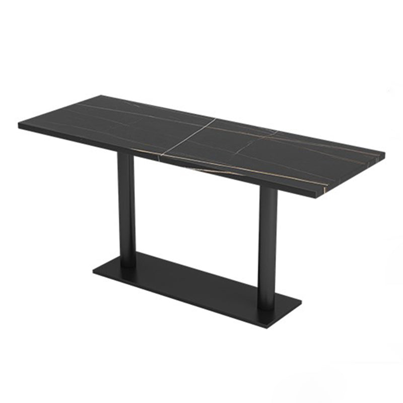 Stile industriale Sinterizzato Stone Stone Sala Tavolo da cucina Black Tavolo con cornice nera