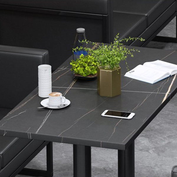 Stile industriale Sinterizzato Stone Stone Sala Tavolo da cucina Black Tavolo con cornice nera