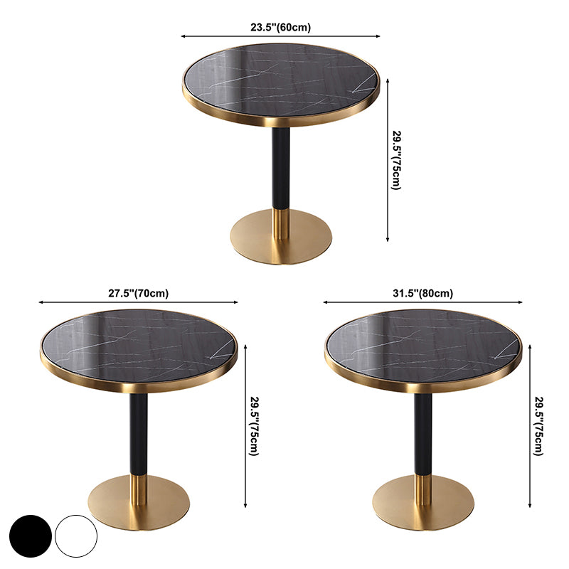 Luxury Style Marble Scratch Resistant Dining Table Single Pedestal Base Round Table for Home