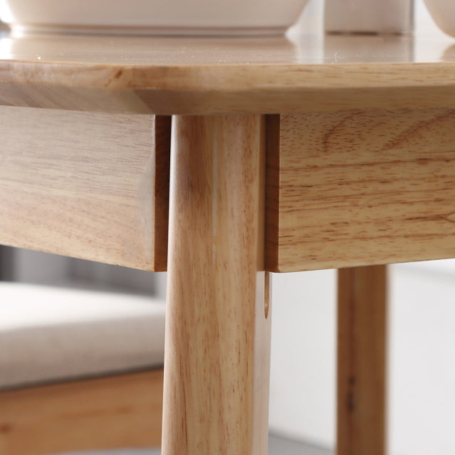 Square Holzfarbe Esstisch Industrial Solid Gummiwood 4 Beintisch für Esszimmer