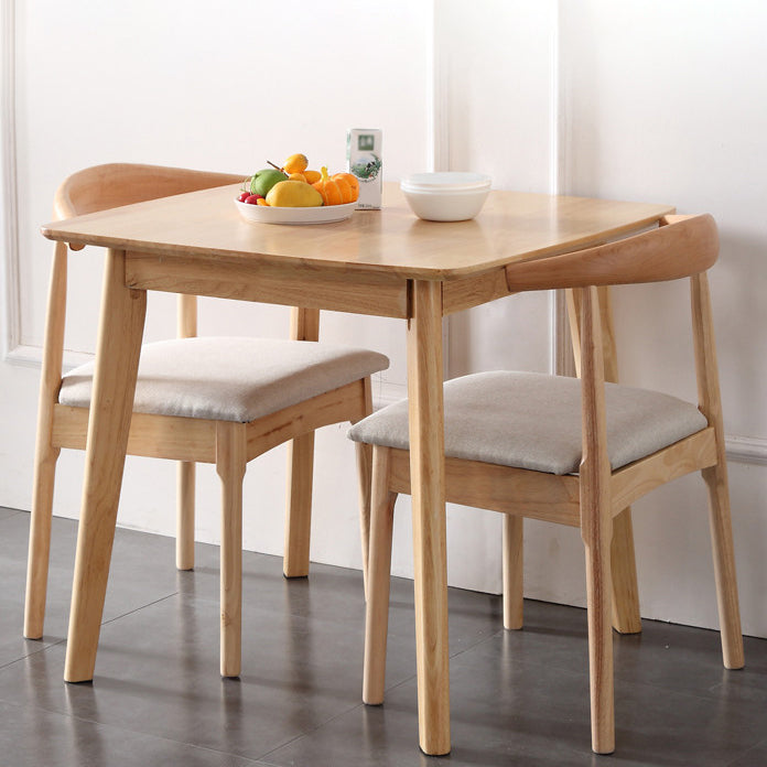 Square Holzfarbe Esstisch Industrial Solid Gummiwood 4 Beintisch für Esszimmer