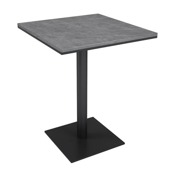 Industriële keukentafel van gesinterde steen, grijze tafel met zwart frame voor eetkamer