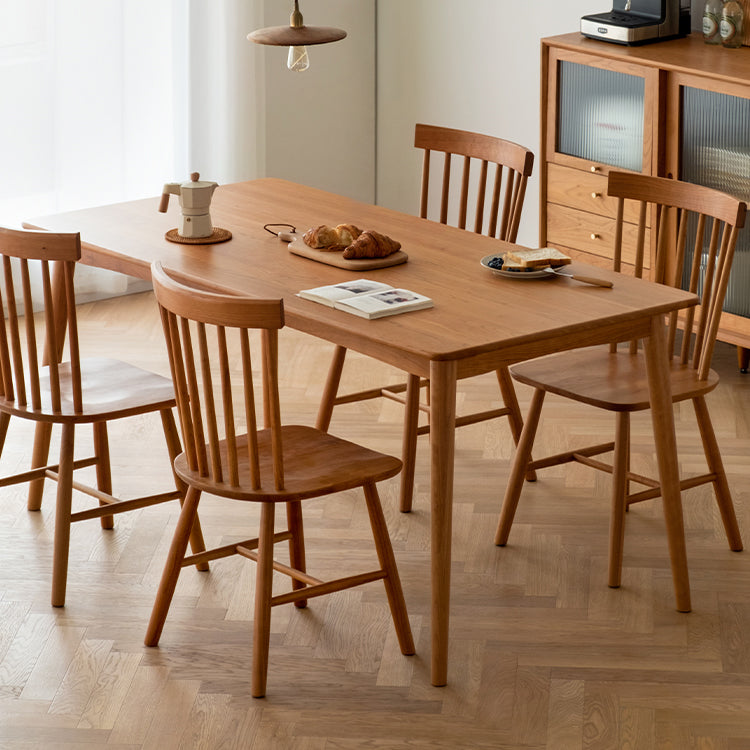 Tavolo di legno di ciliegia rettangolare tavolo in legno contemporaneo con 4 gambe per il ristorante