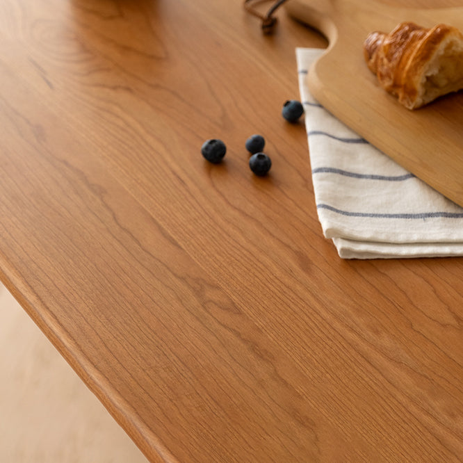Tavolo di legno di ciliegia rettangolare tavolo in legno contemporaneo con 4 gambe per il ristorante