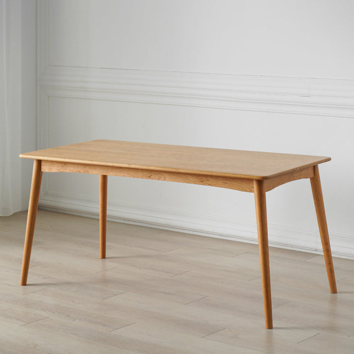 Tavolo di legno di ciliegia rettangolare tavolo in legno contemporaneo con 4 gambe per il ristorante