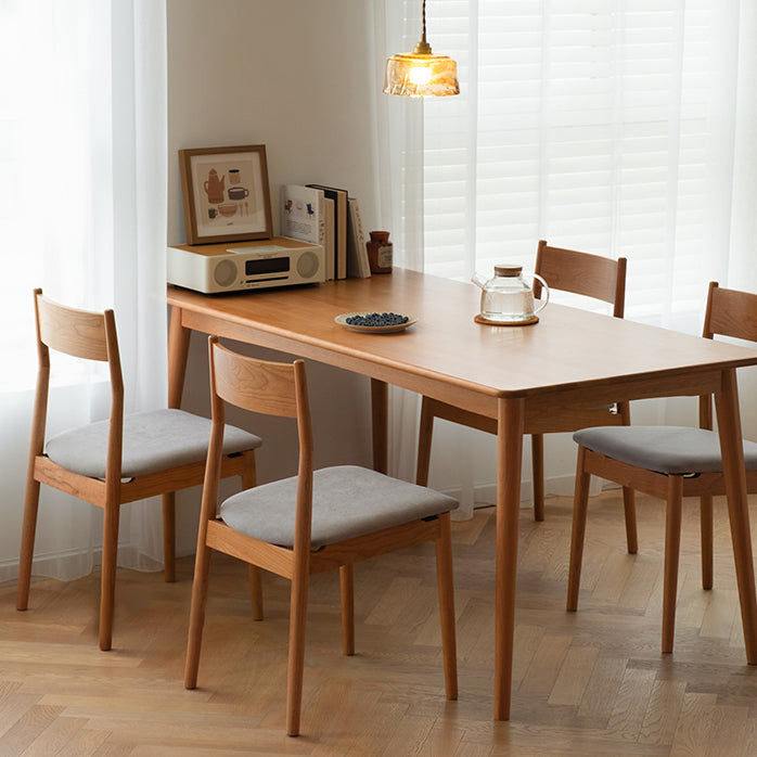Tavolo di legno di ciliegia rettangolare tavolo in legno contemporaneo con 4 gambe per il ristorante
