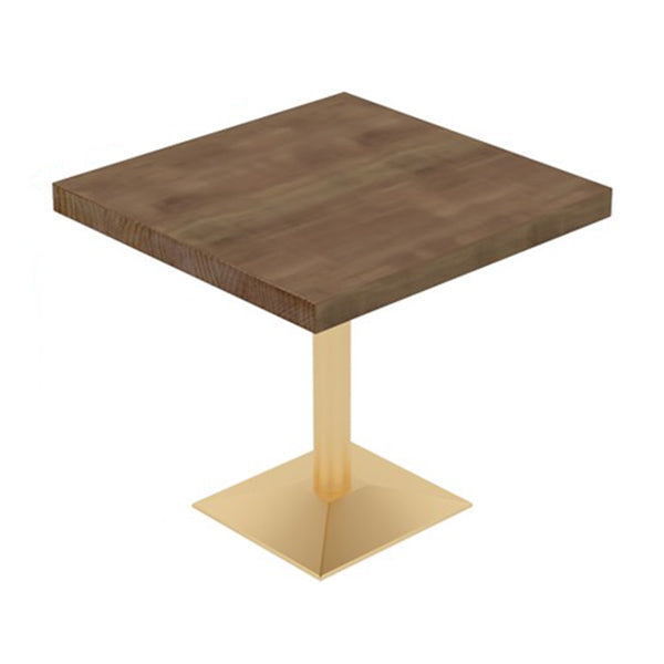 Industrial Solid Wood Dinner Room Kitchen Table Brown Table with Gold Frame for Dining Room