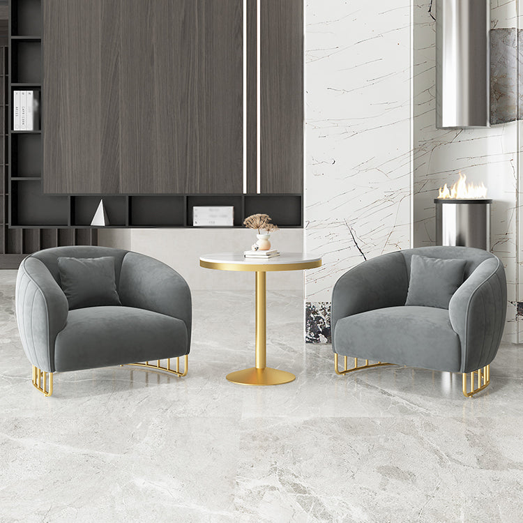 Traditional Luxury Round Dining Room Table White Marble Table with Gold Metal Base