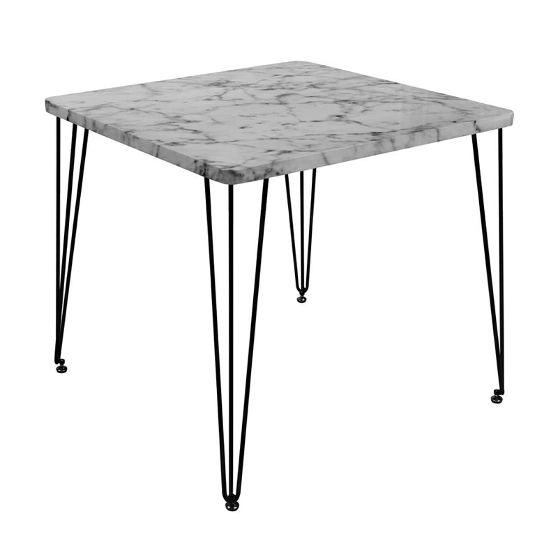 Industrial Style Sintered Stone Dining Table 4 Legs Base Square Table for Home